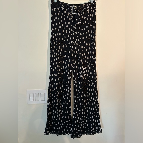 Carlisle Silk Chiffon Polka Dots Pants. Women’s 8. Rhinestone Buckle. Lined. - Picture 10 of 11